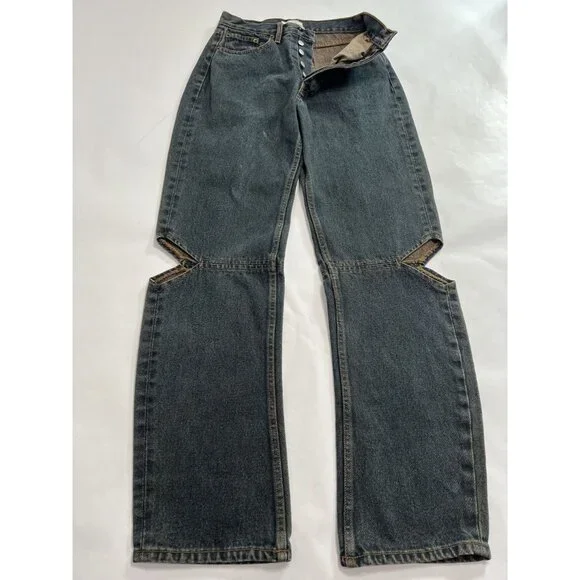 Women's Straight Leg Jeans - Black - Picture 5 of 5